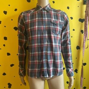 Civil Society Plaid Shirt Grunge Academia Button Up Gothic Size L